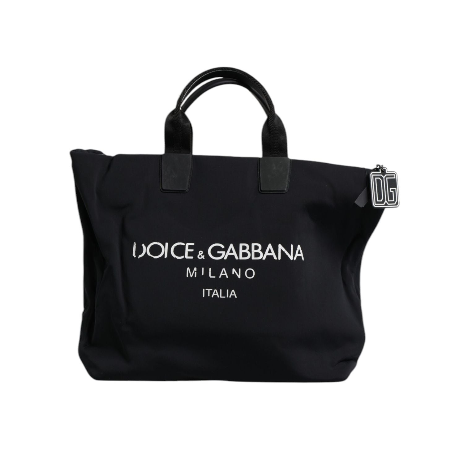 Front view with bag zipped and handles upright.