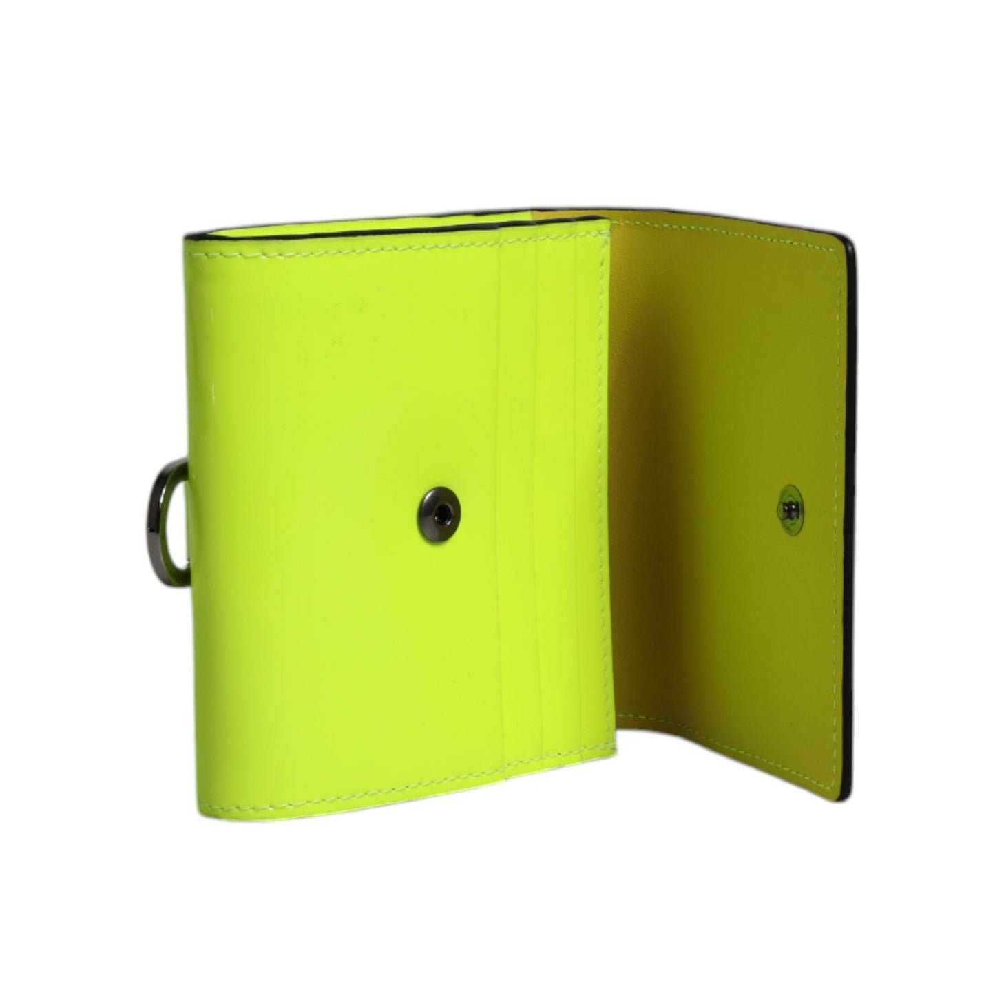 Dolce & Gabbana Yellow Green Bifold DG Logo Neck Strap Cardholder Wallet