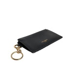 Dolce & Gabbana Black Calfskin Leather DG Logo Card Holder Wallet BAG4200