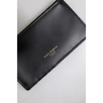 Dolce & Gabbana Black Calfskin Leather DG Logo Card Holder Wallet BAG4200