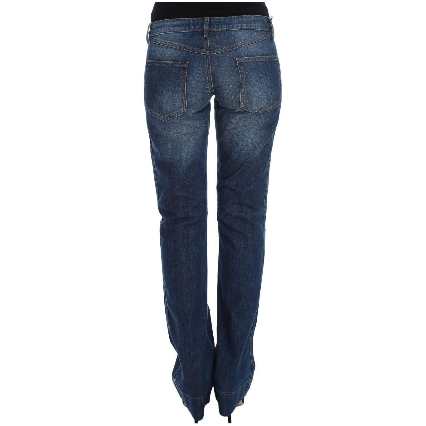 Cavalli Blue Wash Cotton Stretch Boot Cut Jeans