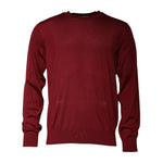 Dolce & Gabbana Maroon Cashmere Crew Neck Pullover Sweater