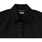 Dolce & Gabbana Black Silk Long Sleeves GOLD Dress Shirt TSH86761-37