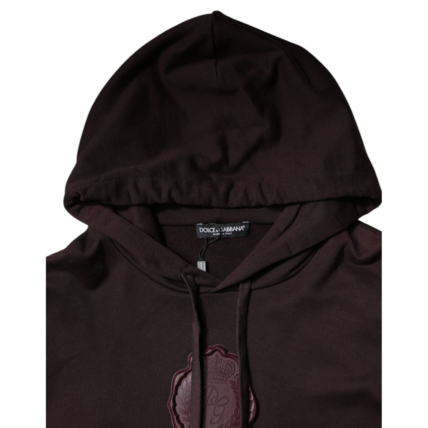 Dolce & Gabbana Brown Cotton Hooded Men Sweatshirt Sweater