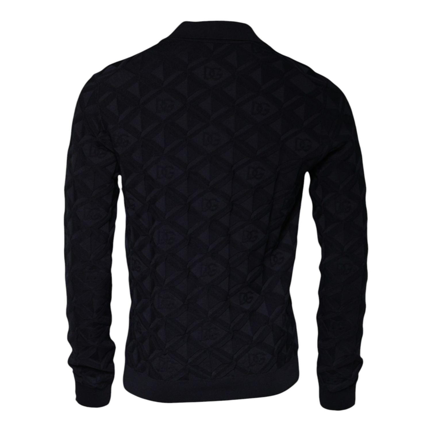 Dolce & Gabbana Black Silk Crew Neck Men Cardigan Sweater