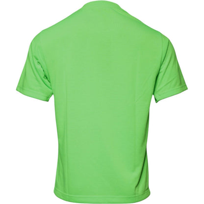 Dolce & Gabbana Green Logo Polyester Crew Neck T-shirt