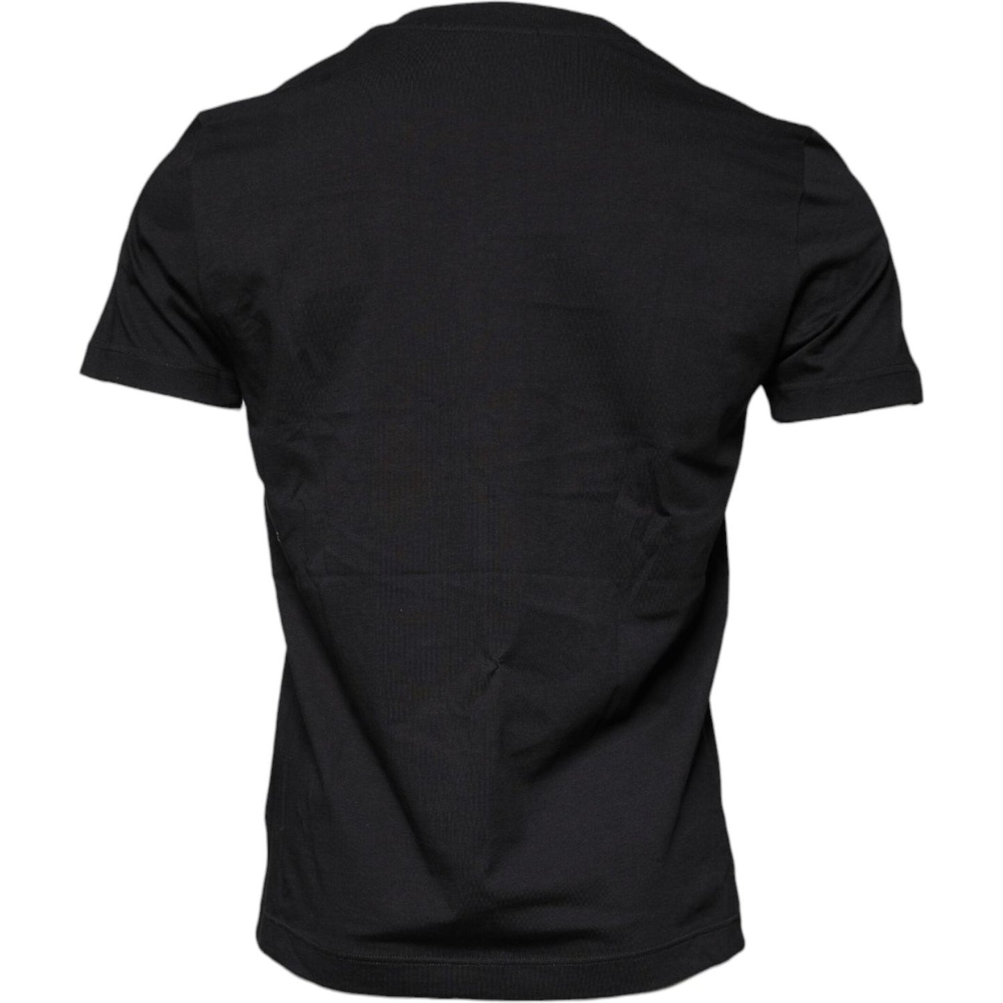 Dolce & Gabbana Black Cotton Crew Neck Short Sleeves T-shirt