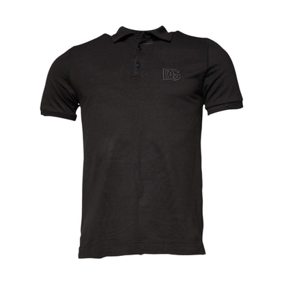 Dolce & Gabbana Dark Gray Collared Short Sleeves Polo T-shirt
