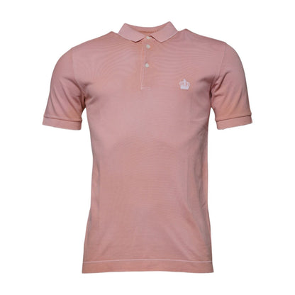 Dolce & Gabbana Pink Crown Collared Short Sleeve Polo T-shirt