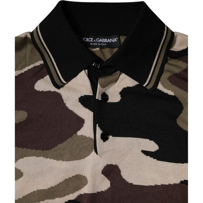 Dolce & Gabbana Multicolor Camouflage Collared Polo T-shirt