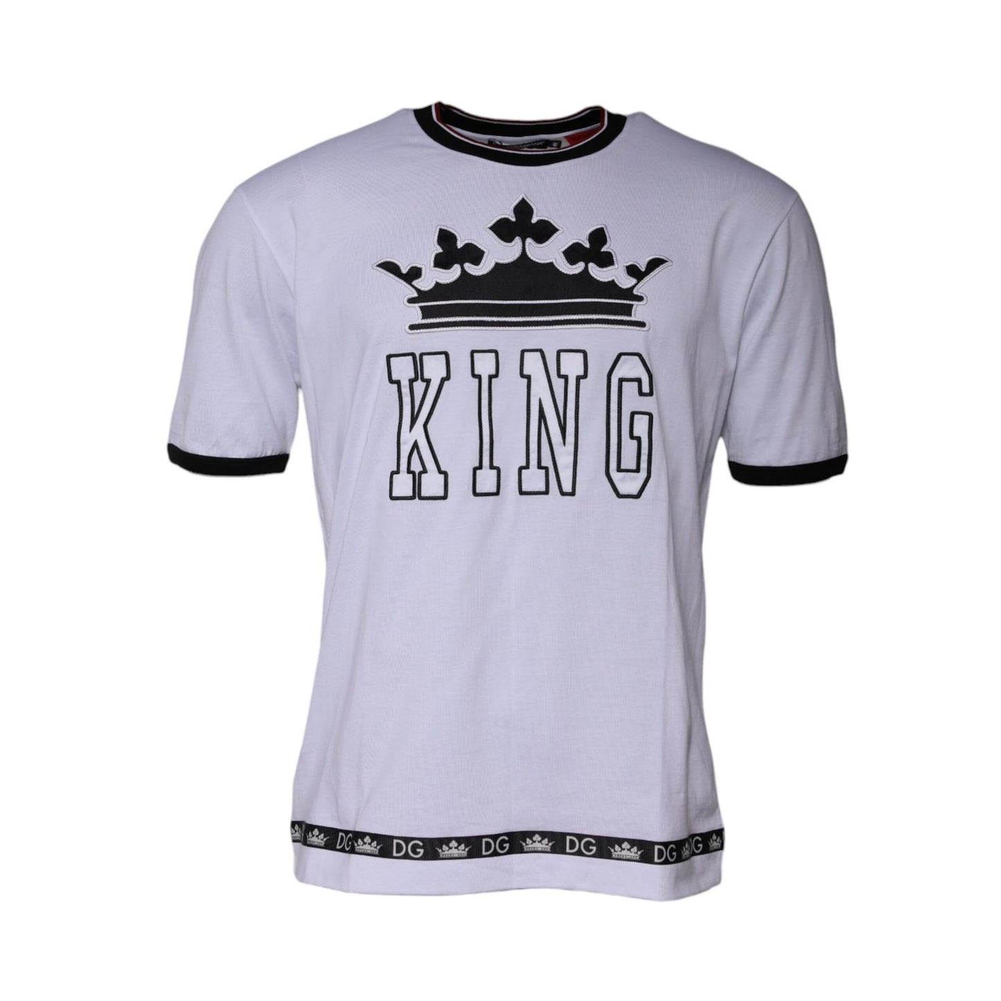 Dolce & Gabbana White Jersey Crew Neck Short Sleeves T-shirt