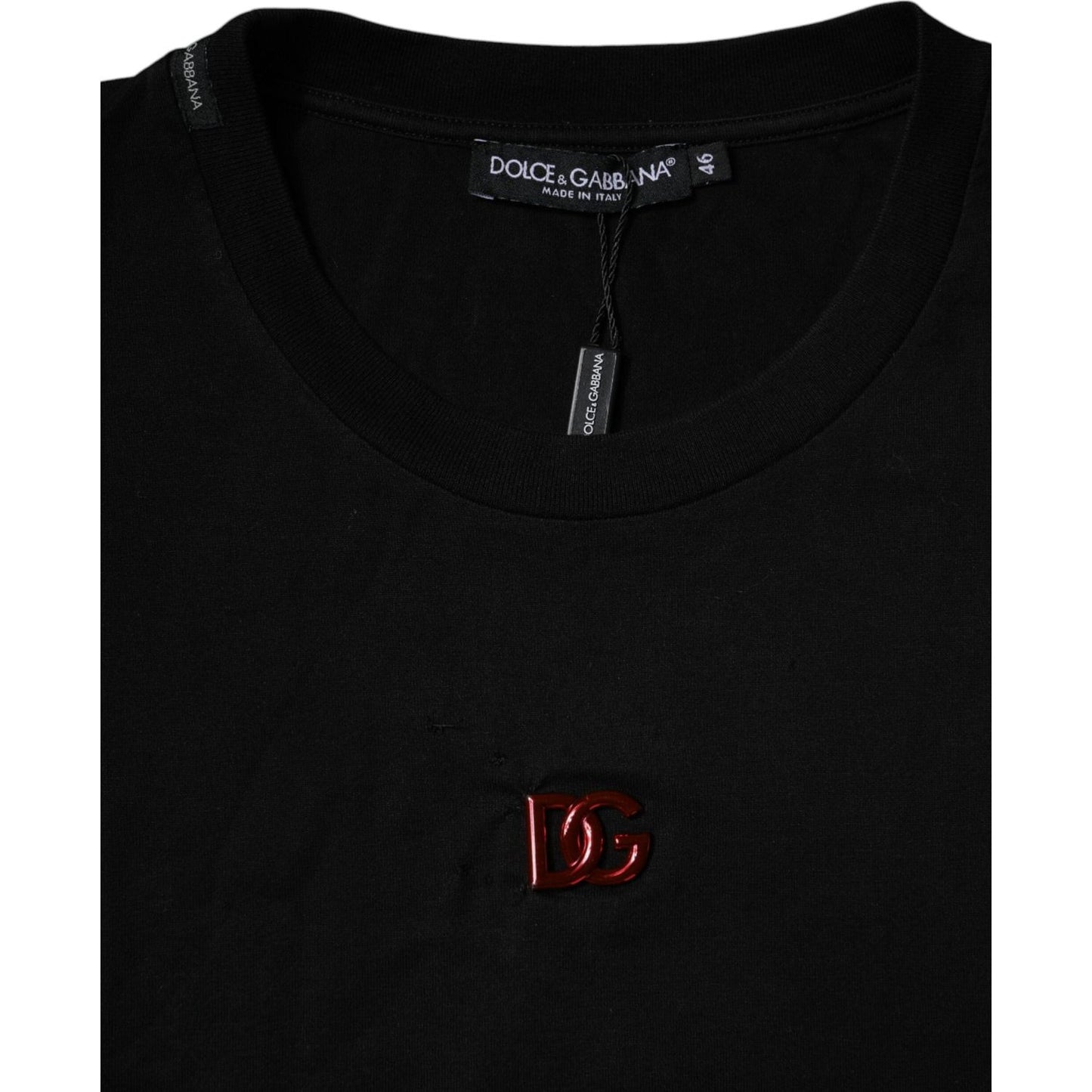 Dolce & Gabbana Black DG Logo Crew Neck Short Sleeve T-shirt