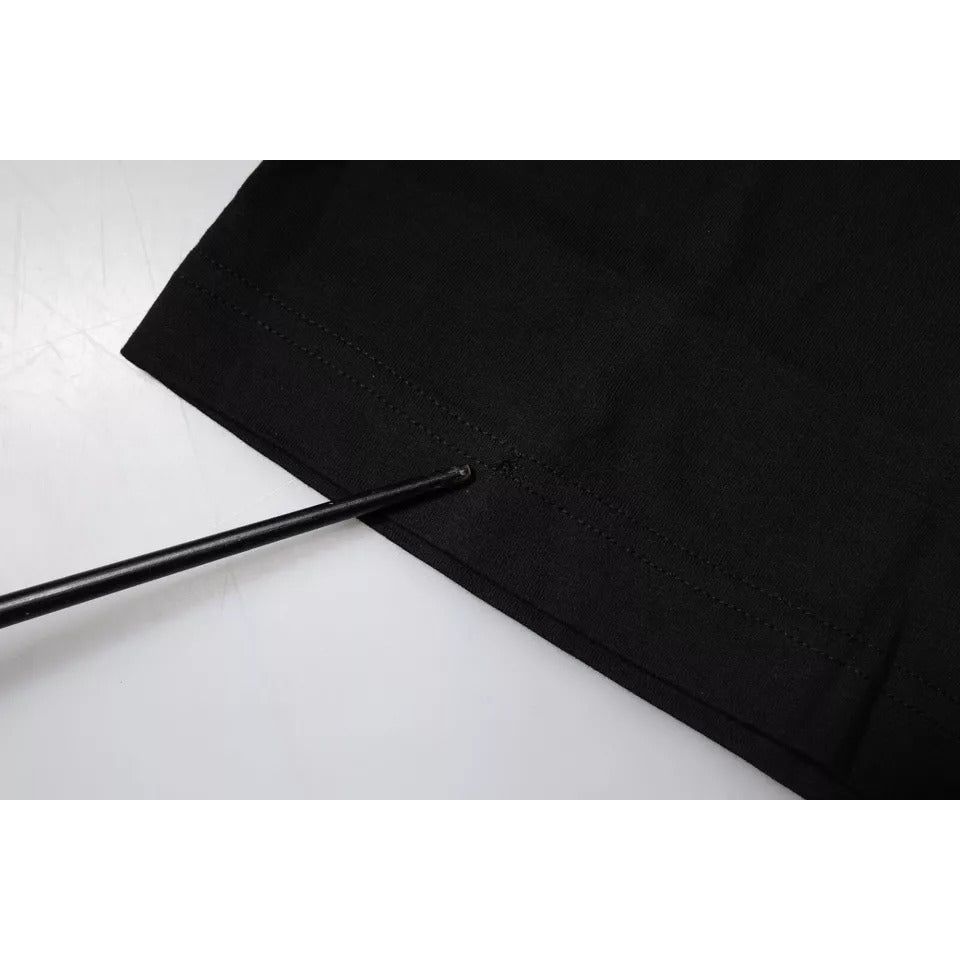 Dolce & Gabbana Black Logo Print Cotton Short Sleeves T-shirt