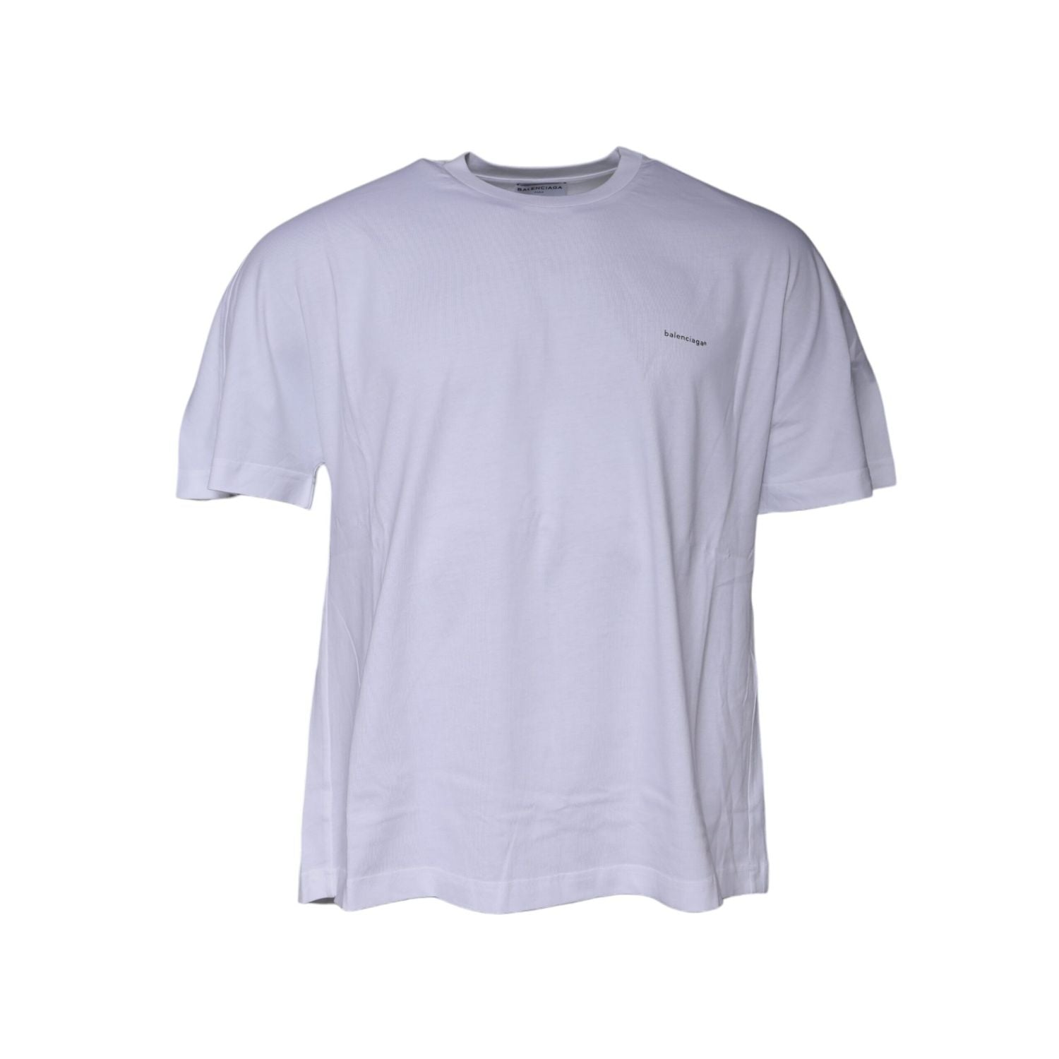 Balenciaga White Logo Cotton Crew Neck Short Sleeves T-shirt