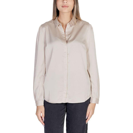 Vila Clothes Gold Polyester Shirt VI-7801800155-IT40|S