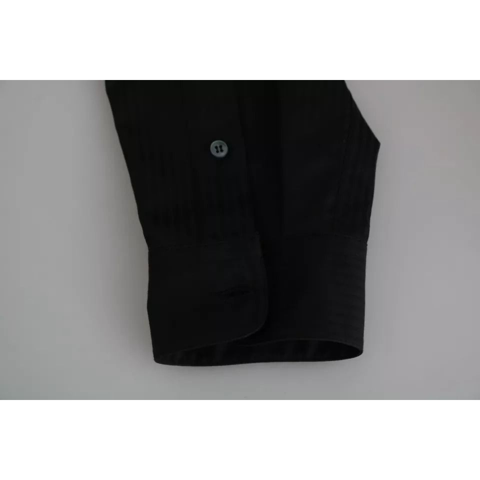 Dolce & Gabbana Blue Cotton Striped Pajama Lounge Shirt