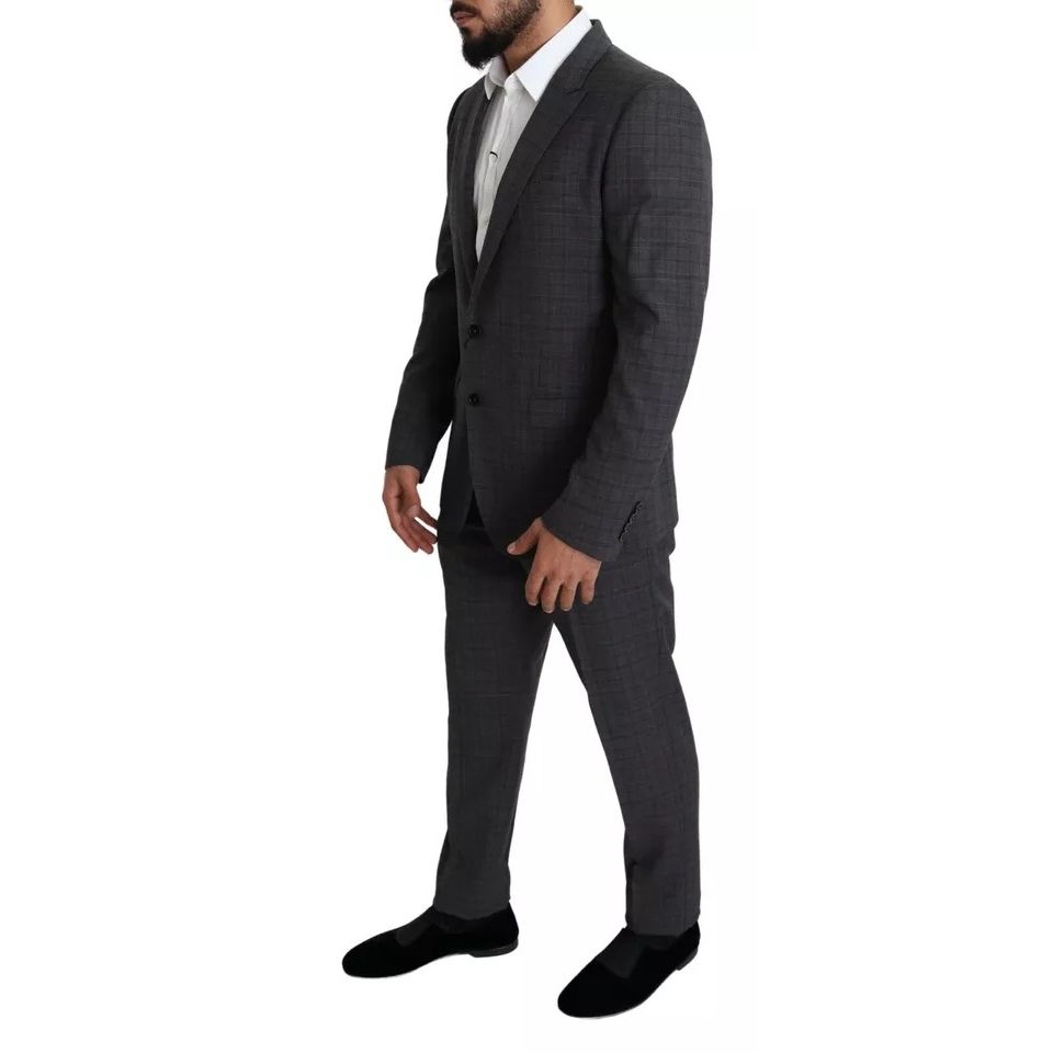 Dolce & Gabbana Gray Wool Men Formal 2 Piece MARTINI Suit JKT2772-52