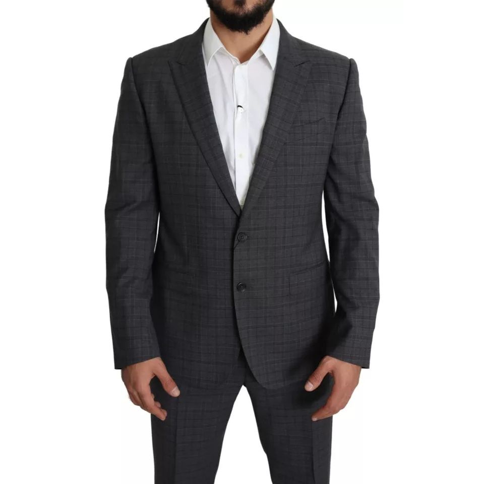 Dolce & Gabbana Gray Wool Men Formal 2 Piece MARTINI Suit JKT2772-52