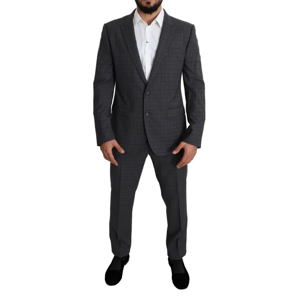 Dolce & Gabbana Gray Wool Men Formal 2 Piece MARTINI Suit JKT2772-52