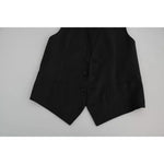 Dolce & Gabbana Black Men Formal STAFF Dress Waistcoat Vest TSH5656-48