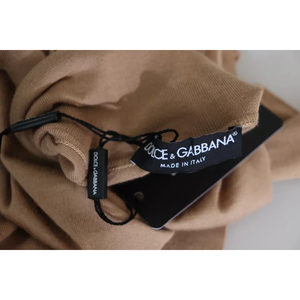 Dolce & Gabbana Beige Cashmere Silk Turtleneck Pullover Sweater TSH5695-36
