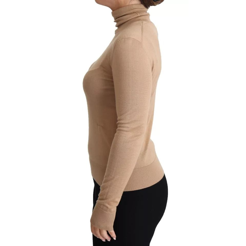 Dolce & Gabbana Beige Cashmere Silk Turtleneck Pullover Sweater TSH5695-36