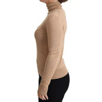 Dolce & Gabbana Beige Cashmere Silk Turtleneck Pullover Sweater TSH5695-36