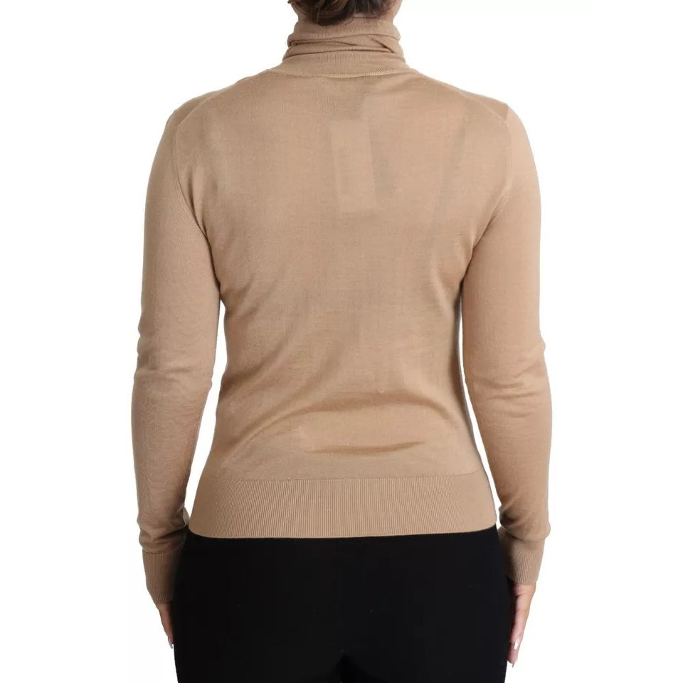 Dolce & Gabbana Beige Cashmere Silk Turtleneck Pullover Sweater TSH5695-36