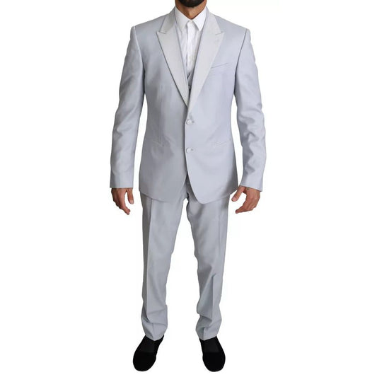 Dolce & Gabbana Light Blue SICILIA Wool 3 Piece Suit