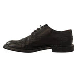 Dolce & Gabbana Black Perforated Leather Lace Up Derby Shoes