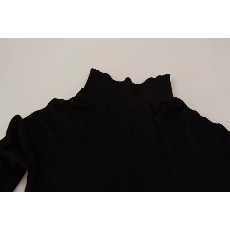 Dolce & Gabbana Black Turtleneck Slim Fit Pullover Sweater TSH6648-48