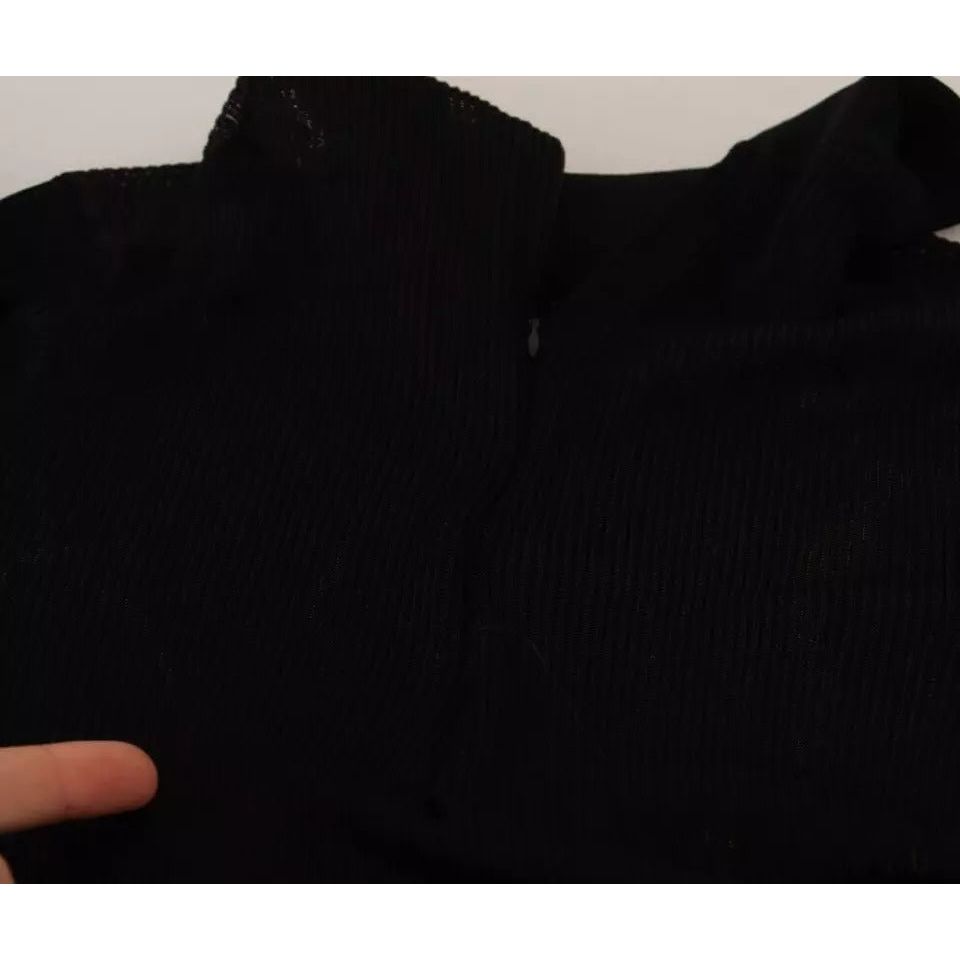 Dolce & Gabbana Black Turtleneck Slim Fit Pullover Sweater TSH6648-48