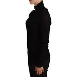 Dolce & Gabbana Black Turtleneck Slim Fit Pullover Sweater TSH6648-48