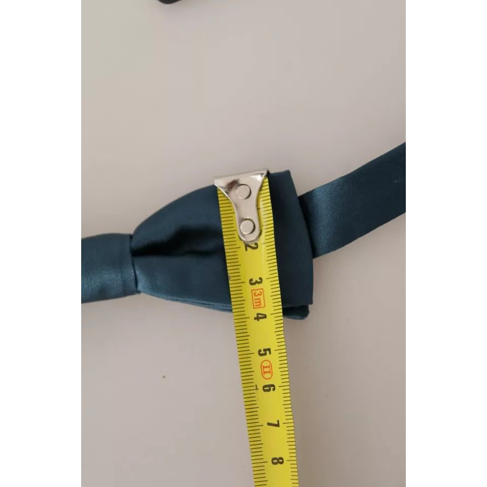 Dolce & Gabbana Blue 100% Silk Adjustable Neck Bow Tie Mens