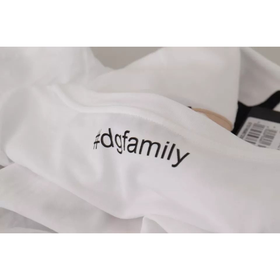 Dolce & Gabbana White #DGFamily Patch Top Cotton T-shirt