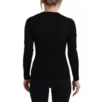 Dolce & Gabbana Black Crewneck Long Sleeves Pullover Sweater