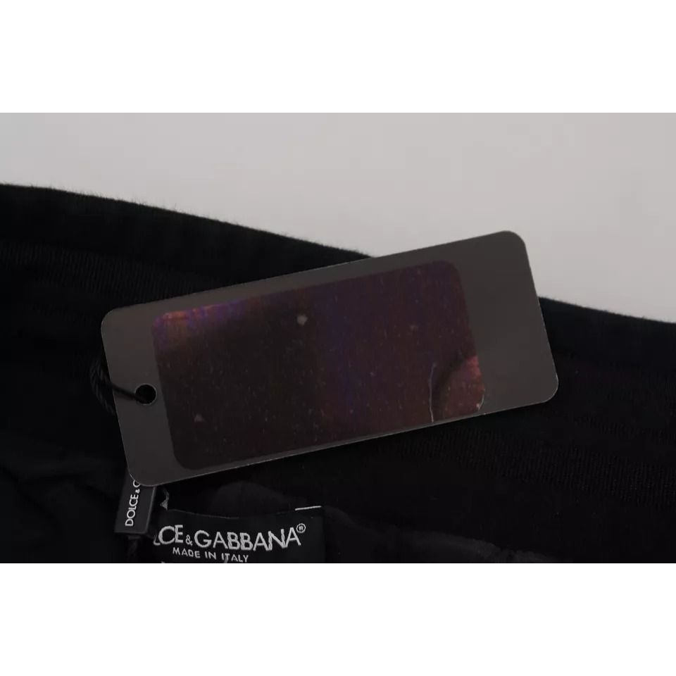 Dolce & Gabbana Black Cotton Skinny Jogger Sweatpants Pants