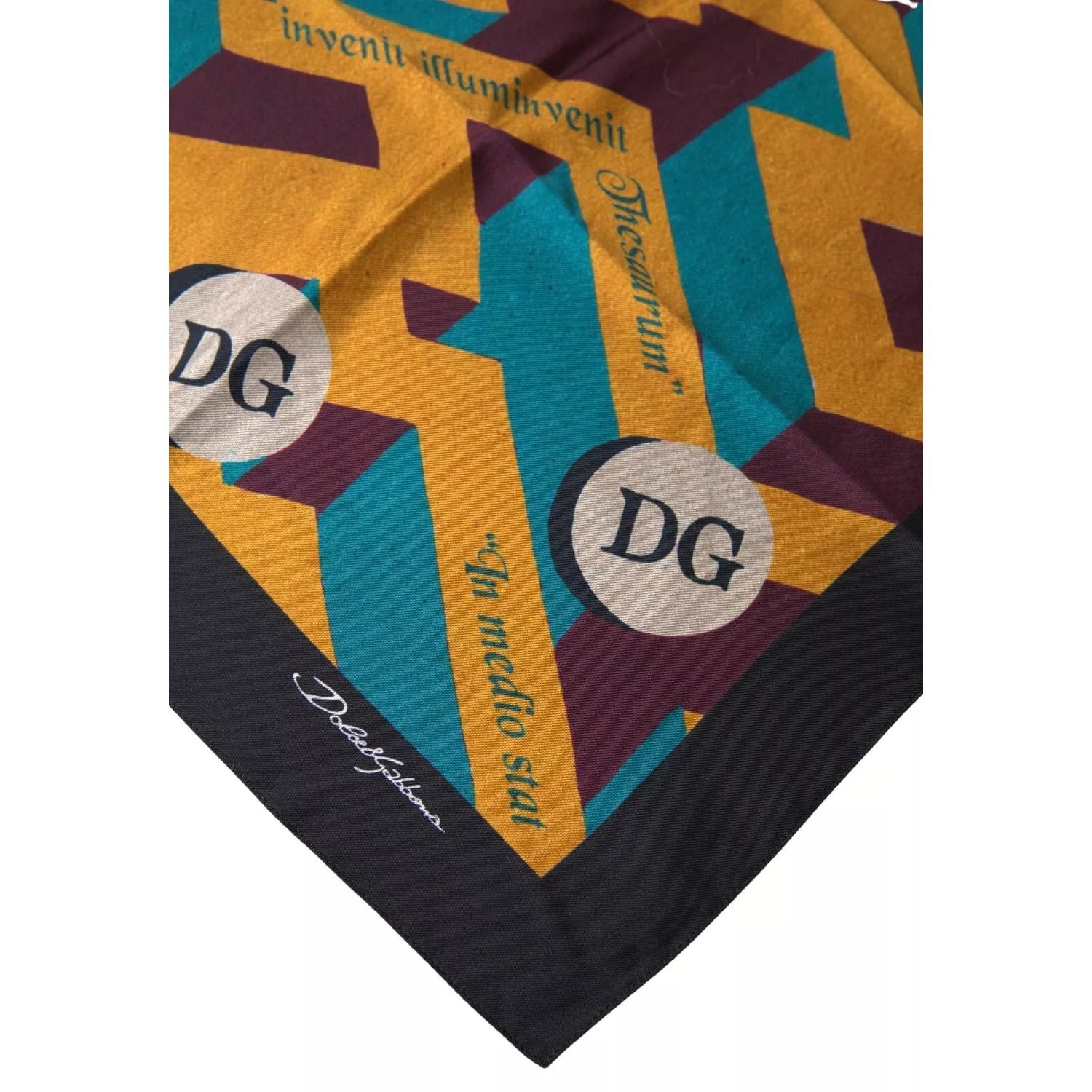 Dolce & Gabbana Multicolor Printed Square Handkerchief Scarf