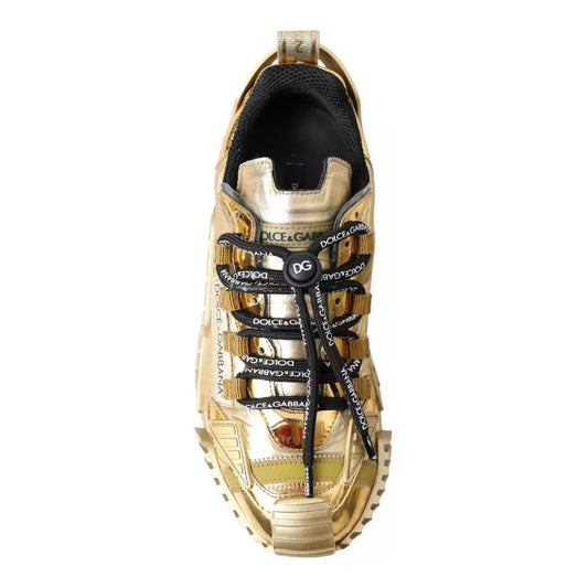 Dolce & Gabbana Metallic Gold NS1 Low Top Sneakers Shoes Sneakers LA10413-37