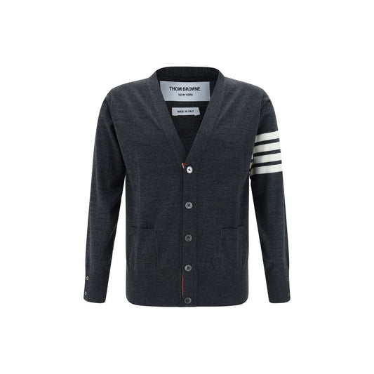 Thom Browne Gray Fleece Wool Cardigan