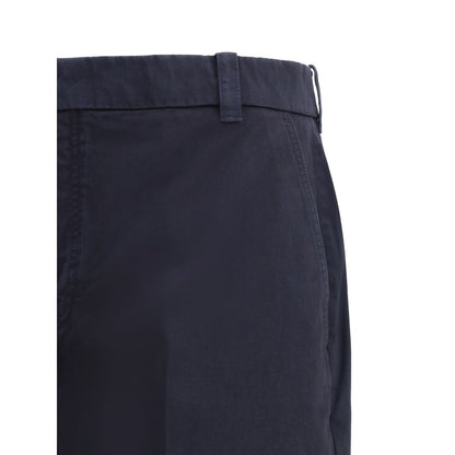 Thom Browne Blue Cotton Casual Pants