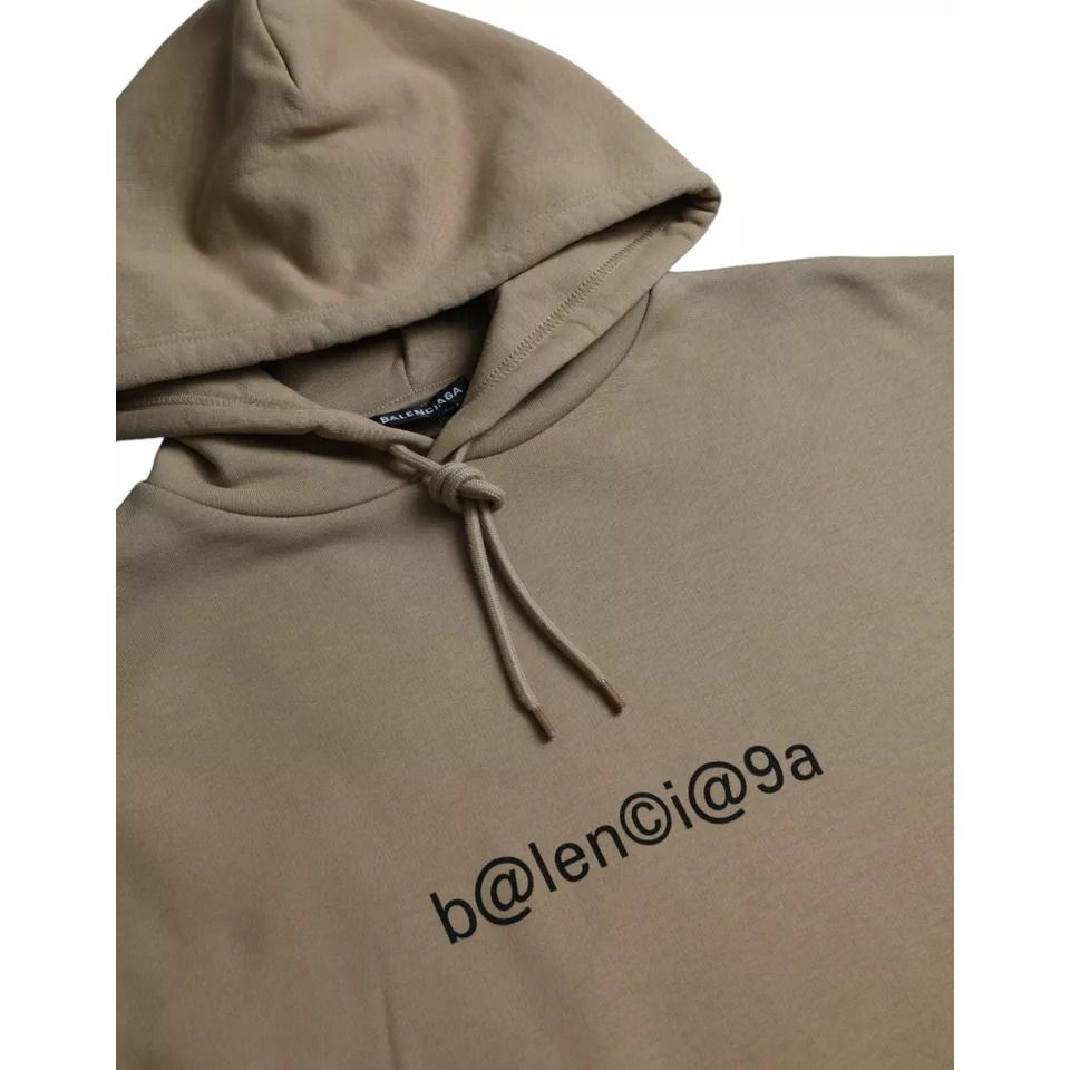 Balenciaga Brown Cotton Symbolic Molleton Bouclette Hooded Sweater