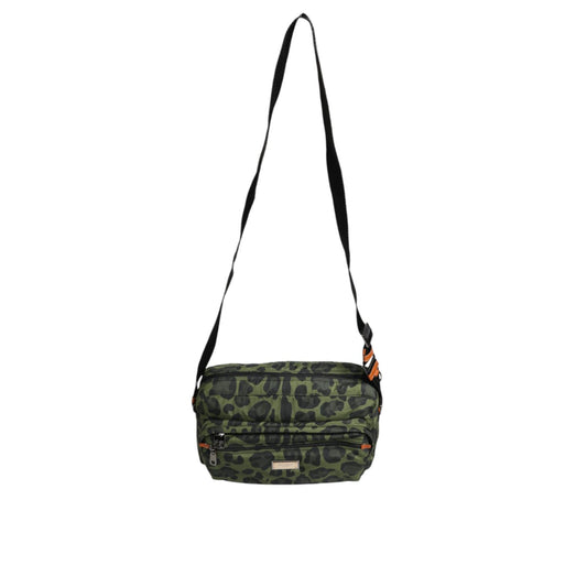 Dolce & Gabbana Green Polyester Leopard Print Shell Messenger Bag