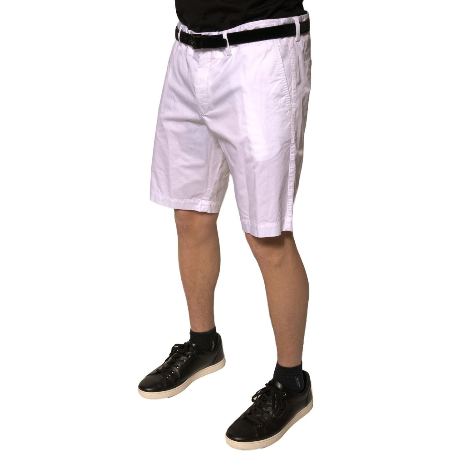 Dolce & Gabbana White Chinos Cotton Stretch Casual Shorts