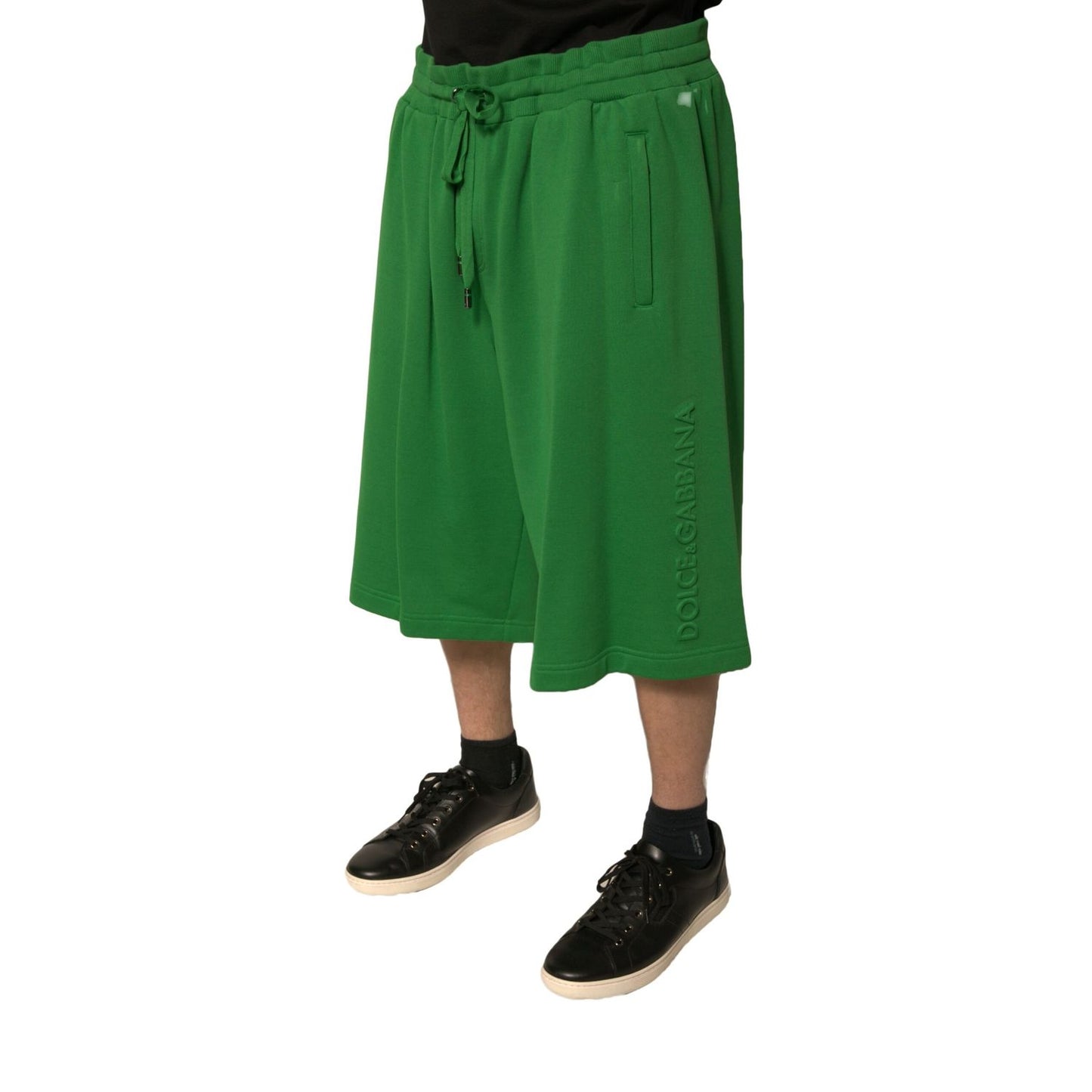 Dolce & Gabbana Green Cotton Blend Men Bermuda Shorts