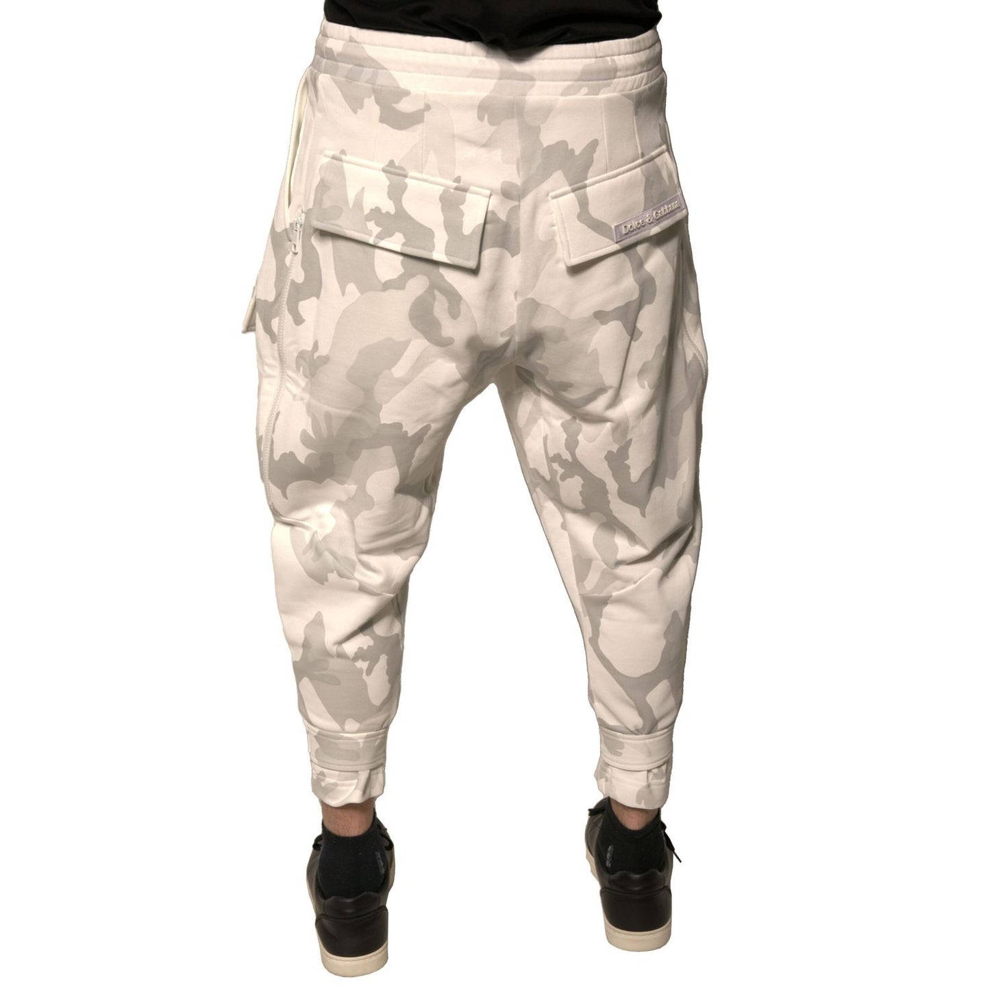 Dolce & Gabbana White Camouflage Cargo Jogger Pants