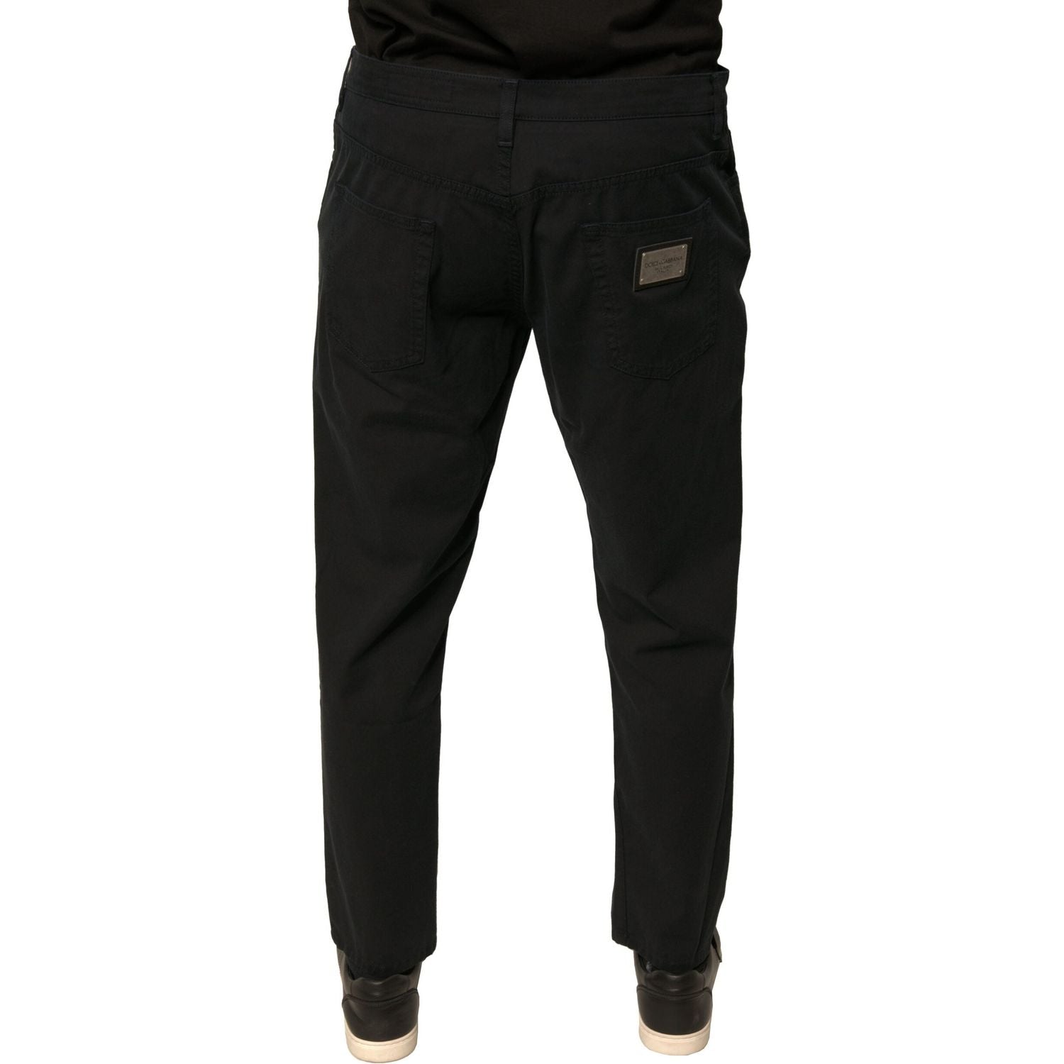 Dolce & Gabbana Black Logo Cotton Stretch Skinny Denim Jeans