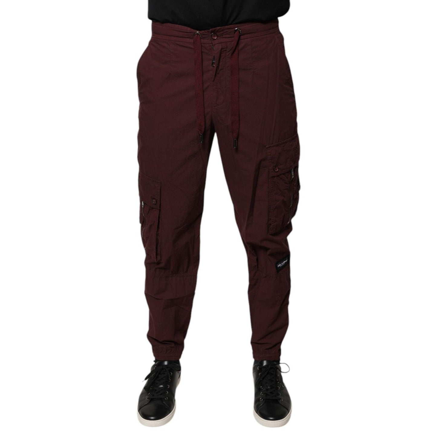 Dolce & Gabbana Bordeaux Cotton Cargo Jogger Sweatpants Pants