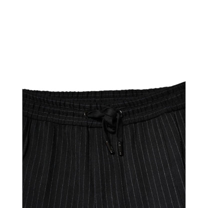 Dolce & Gabbana Black Stripes Viscose Skinny Dress Pants