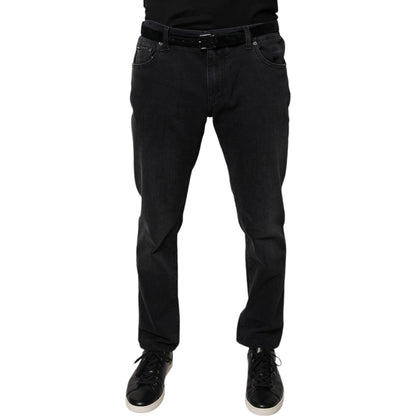 Dolce & Gabbana Black Logo Cotton Stretch Skinny Denim Jeans